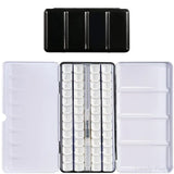 Metal Water Color Tin Box with 52 Empty Half Pans and Fold-out Mixing Painting Tray-Portable Travel Watercolor Palette