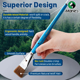 AOOKMIYA Marie's 7pcs Flat Paint Brushes Set with Wolf Hair & Long Handle for Oil, Acrylic,Gouache,Watercolor,Crafts,Models,Figures,Eggs