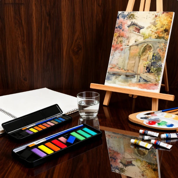 AOOKMIYA 12color Solid Watercolor Paint Not Easy To Waste Portable Durable Outdoor Sketching Travel Painting Illustration Design Manicure  AOOKMIYA.COM