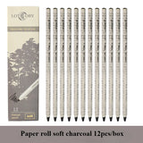 AOOKMIYA Rolling Paper Pull Line Pen Concentrated Carbon Pencil Beginner Art Sketch Comics Grinding-Free Charcoal Pencil Set