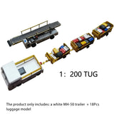 1:200 Scale MH-50 Airport Ground Handling Luggage Transport Trailer Car Model High Precision Collectible Toys Simulation Display