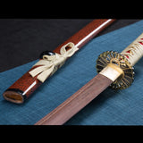 High Quality  Samurai Katana, Wooden Sword,Practical Training Sword, 02KT, Red Black ,Zinc Alloy Tsuba,Decor, Can Custom