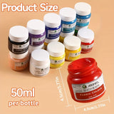 AOOKMIYA 5 Bottles Marie's Fabric Paint Set 50ml/1.69oz,Bright Colors,Quick-Drying,Suitable for Clothes,Canvas Bag,Great for Adults