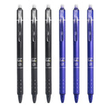 0.5mm Retractable Erasable Gel Pens Set with Refills Black Blue Gel Ink Built-in Eraser Office Supplies Exam Stationery Kit