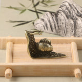 AOOKMIYA ART+ Creative Gifts Brass Snail Ornament Cute Animal Copper Figurines Creative Kawaii Pet Home Decor Office Desktop Decorations Tea Pet