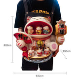 AOOKMIYA ART+ Creative Gifts Extra Large Lucky Cat Ornament with Big Mouth, Creative Gift Ceramic Piggy Bank for Store Opening
