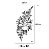AOOKMIYA Waterproof Flower Temporary Tattoos for Women Black Floral Tattoo Stickers for Hand Arm Body Disposable Fake Tattoo Body Art