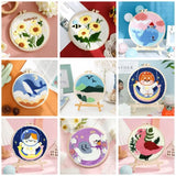 AOOKMIYA RUOPOTY Diy Punch Needle Kit Flowers Crafts For Beginner Needle Embroidery Starter Kits For Diy Gift Cross Stitch Home Decor