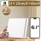 AOOKMIYA Marie's 2 Pack 8 Sizes Blank Stretched Canvas Bulk White Prepared Mini Framed Boards for Painting,Drawing,Oil,Acrylic,Tempera