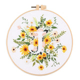 AOOKMIYA Floral Embroidery Kit for Beginner and Adults Cross Stitch Kits Embroidery Starter Kit with Initial Letter and Flower Pattern