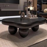 Modern Coffee Table Cloud Shape Low Coffee Table Cartoon Irregular Indoor Tea Table with 3 Oval Leg for Living Room (47in)