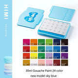 Gouache Paints Set 18/24colors 30ml Jelly Cup Non-Toxic Gouache Artist Watercolor Paint with Palette For Painting Art