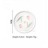 AOOKMIYA Mini Watercolor Ceramic Palette 9cm Tulip Lily of The Valley Shape Plate Easy To Clean Paint Tray Painting Art Supplies