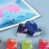 AOOKMIYA SeamiArt NEW 26 Colors Single Piece Full Pan Artist Grade Solid Watercolor Paint for Art Drawing Art Supplies AOOKMIYA.COM