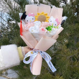 AOOKMIYA ART+ Creative Gifts Kawaii Hello Kitty Cat Dolls With Artificial Flowers Creative Sanrio Bouquet Christmas Valentine Birthday Graduation Gifts