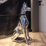 Nordic Fashion Electroplated Dog Statue, Resin Home Crafts, Large Living Room Floor Ornaments living room decoration