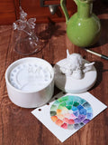 Creative Watercolor Mini Ceramic Covered Pigment Box Crafts Color Palette Small and Exquisite Angel Shaped Appearance