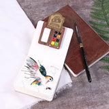 Portable Travel Wooden Handmade 8 Grid 0.2ML Schmincke Watercolor Paint Tray Box Black Walnut Palette Water Colour Brush Book