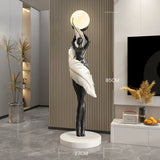 Modern Abstract Feather Girl Art Sculpture Home Decor Ornament Large Size Figure Statue LivingRoom Floor Decor Resin Crafts Gift