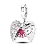 2025 Hot Sale Charms Bead 925 Sterling Silver Pink Butterfly Luminous Firefly Dangle Fit Bangle Bracelet Necklace DIY Jewelry