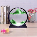 AOOKMIYA 3D Hourglass Quicksand Moving Sand Art Picture Round Glass Deep Sea Sandscape Craft Flowing Painting Office Home Decor Gifts