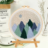 AOOKMIYA CHENISTORY-Punch Needle Embroidery Landscape Kits Sewing Kit Needlework Cross Stitch Beginner Kits For Adult Funny Embroidery