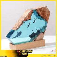 AOOKMIYA ART+ Creative Gifts New Creative Indoor Bedroom Office Table Decorations Ocean Art Crafts Luminous Tabletop Lamp Custom Epoxy Resin Night Light Gift