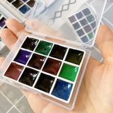 AOOKMIYA MAIRTINI Layered Precipitation Color Watercolor Paint Artist Acuarela Nail Art Painted Aquarelle 12 Colors 1ML/2ML Art Supplies
