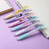 6pcs Cartoon Gel Pen Hello Kitty Cartoon Cinnamoroll Kuromi Quick Drying Black 0.5mm Ballpoint Pen Student Stationery Supplies