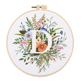 AOOKMIYA Floral Embroidery Kit for Beginner and Adults Cross Stitch Kits Embroidery Starter Kit with Initial Letter and Flower Pattern