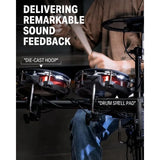 NEW!MAX Electronic Drum Set with Industry Standard Mesh Heads, 10'' Snare, 10'' Tom3, 12'' Crash, 450+ Authentic Sounds