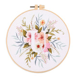 AOOKMIYA Floral Embroidery Kit for Beginner and Adults Cross Stitch Kits Embroidery Starter Kit with Initial Letter and Flower Pattern