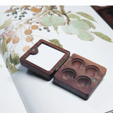 AOOKMIYA Empty Wooden Watercolor Paint Box Portable Palette Magnetic Suction Box Palette Artist Travel Sketch Painting Art Supplies