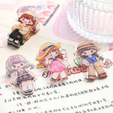 Flash Girl Series Acrylic Thickened Handbook Folder Cartoon Sticky Notes Test Papers Classification Folder Snack Sealing Folder