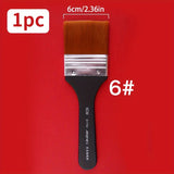 AOOKMIYA 1pc Marie's Nylon Flat Brush with Wooden Handle 7 Different Sizes- Perfect for Applying Gesso, Acrylic, Oil, Gouache, DIY Paint