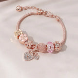 AOOKMIY 2025 Trendy Minimalist Oil-Dripping Rose Heart Bead Bracelet Fashionable Oil Painting Swan Lantern Bead JewelryAOOKMIYA.COM