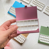 AOOKMIYA Portable Palette Ultra-thin Business Card Holder Watercolor Box 12/24/36 Grid Paint Tray Artist Travel Painting Supplies