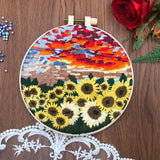 AOOKMIYA Nature Scenery Embroidery Kit for Beginners with Pattern, Needlepoint Starter Kits for Adults, Embroidery Set