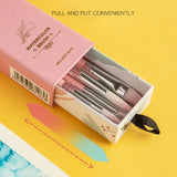 AOOKMIYA Mairtini Light Series Watercolor Brush Pink 6pcs Set Nylon Hair Flat/round Head Hook Pen Gouache Painting Brush Art Supplies