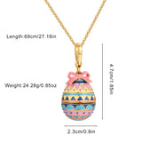 Fashion Openable Princess Enamel Bow Easter Egg Pendant Necklace for Women Sweet Party Jewelry Keychain Pendant Valentine Gift