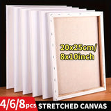 AOOKMIYA 4/6/8pcs Marie's Canvas for Painting  Bulk 20x25cm/8x10in,Blank Rectangular Framed Boards,for Acrylic,Oil,Gouache,Artists,Adults