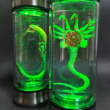 AOOKMIYA Alien Glow Jar Xenomorph Specimen Facehugger Embryo Glass Jar Movie Prop Replica Home Decor Desktop Crafts Sculpture Decoration