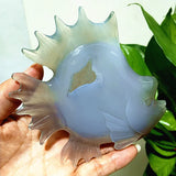 Natural Agate Stone Crystal Druzy Geode Bougainvillea Fish Statue Meditation Energy Healing Feng Shui Crystal Room Decoration