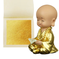 AOOKMIYA Gold Leaf Real Gold Foil 25pcs/Per Booklet 22K Pure Gold Leaf Sheet 92% Gold 8 X 8cm for Decoration Art Crafts