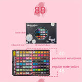 AOOKMIYA 48/88 color solid watercolor set pearlescent metallic watercolor painting paint AOOKMIYA.COM