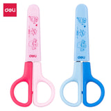 Deli 1pcs Kawaii Scissors Kindergarten Special Art Protective Cover DIY Paper Cutter Small Cute Scissors  Safe Handmade Supplies