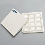 AOOKMIYA 12 Grid Ceramic Color Palette With Cover White Watercolor Mixing Palette Tray Painting Color Pallet Pigment Mixing Plates Artist  AOOKMIYA.COM