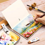 AOOKMIYA Watercolor Paper 20 Sheets, 94 lb/ 200 gsm 10.2x7 inch Hand Painted Paper pad Book for Adults,Students -Watercolors,Mixed Media
