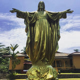 AOOKMIYA Quyang outdoor large glass resin Jesus statue figure sculpture crafts