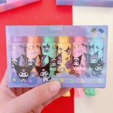 New Cartoon Kuromi Candy Fluorescent Pen Macaron Double Head Marking Pen Oblique Head Fluorescent Pen Student Stationery Gift